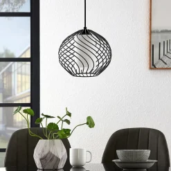 Lindby Pendellamper|Pendellamper > pendellampe Cedrice, 1 lyskilde, sort, metal, E27