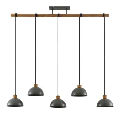 Lindby Pendellamper|Pendellamper > pendellampe Durbis, 149 cm, sort, 5 lyskilder, træ
