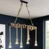 Lindby Pendellamper|Pendellamper > pendellampe Hajo, 100 cm, 6 lyskilder, rebpendel