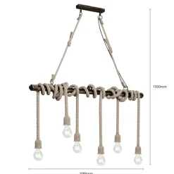Lindby Pendellamper|Pendellamper > pendellampe Hajo, 100 cm, 6 lyskilder, rebpendel