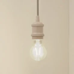 Lindby Pendellamper|Pendellamper > pendellampe Hattie, beige, Ø 5 cm, metal E27
