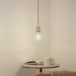 Lindby Pendellamper|Pendellamper > pendellampe Hattie, beige, Ø 5 cm, metal E27