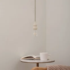 Lindby Pendellamper|Pendellamper > pendellampe Hattie, beige, Ø 5 cm, metal E27