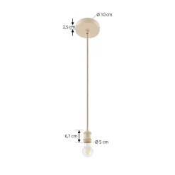 Lindby Pendellamper|Pendellamper > pendellampe Hattie, beige, Ø 5 cm, metal E27