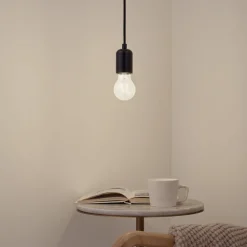 Lindby Pendellamper|Pendellamper > pendellampe Hattie, sort, Ø 4,7 cm, metal, E27