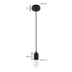 Lindby Pendellamper|Pendellamper > pendellampe Hattie, sort, Ø 4,7 cm, metal, E27