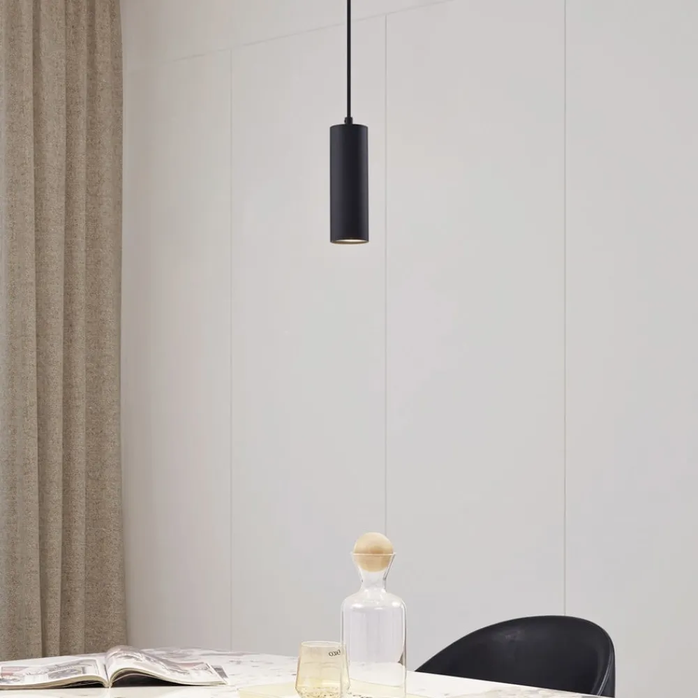 Lindby Pendellamper|Pendellamper > pendellampe Joffrey, Ø 6 cm, sort, metal, GU10