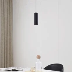 Lindby Pendellamper|Pendellamper > pendellampe Joffrey, Ø 6 cm, sort, metal, GU10