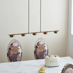 Lindby Arbejdsrum/Kontor|Pendellamper > pendellampe Kaylou, 5 lyskilder, bronzefarvet, aluminium