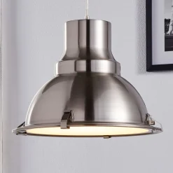 Pendellamper|Pendellamper ^ Lindby pendellampe Letty, Ø 39 cm, nikkelfarvet, metal, E27