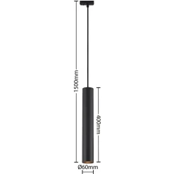 Pendellamper|Skinnesystem ^ Lindby pendellampe Linaro, 40 cm, sort, 1-faset, GU10