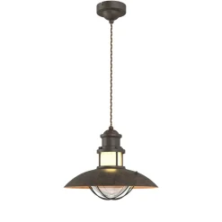 Gang|Pendellamper ^ Lindby pendellampe Louisanne, brun, metal, Ø 35 cm