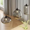 Lindby Pendellamper|Pendellamper > pendellampe Marla, 3 lyskilder, glas, røgfarvet grå, 102 cm