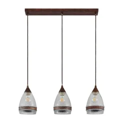 Lindby Pendellamper > pendellampe Millina, 70 cm, rustbrun, 3 lyskilder.