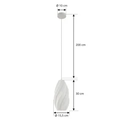Lindby Pendellamper|Pendellamper > pendellampe Nuvia, Ø 15,5 cm, hvid, 3D-print