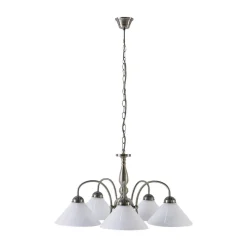 Lindby Gang|Pendellamper > pendellampe Otis, Ø 68 cm, 5 lyskilder, hvid, glas, E27