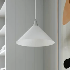 Lindby Gang|Pendellamper > pendellampe Petra, hvid, glas, Ø 40 cm, kegle, E27