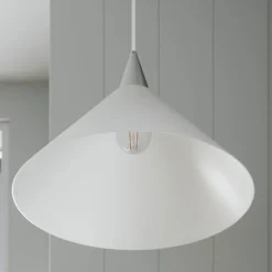 Lindby Gang|Pendellamper > pendellampe Petra, hvid, glas, Ø 40 cm, kegle, E27