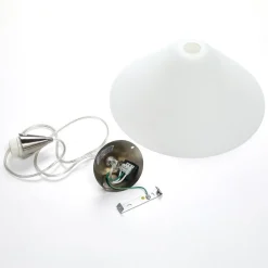 Lindby Gang|Pendellamper > pendellampe Petra, hvid, glas, Ø 40 cm, kegle, E27
