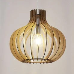 Lindby Pendellamper|Pendellamper > pendellampe Sina, Ø 35 cm, træ, E27