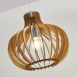 Lindby Pendellamper|Pendellamper > pendellampe Sina, Ø 35 cm, træ, E27