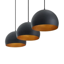 Lindby Pendellamper|Pendellamper > pendellampe Tarjei, længde 120 cm, sort/guld, metal