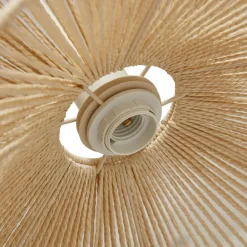 Pendellamper ^ Lindby pendellampe Valdorin, beige, papir, Ø 40 cm, E27