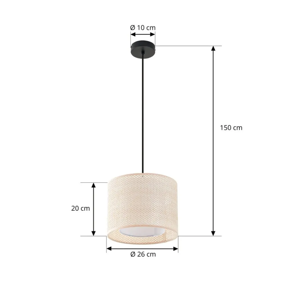 Lindby Pendellamper > -pendel Soula, Ø 26 cm, beige, plast, E27