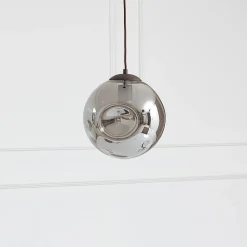 Lindby Pendellamper > pendel Valentina, E27, Ø 25 cm, røgfarvet grå, glas