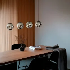 Lindby Pendellamper > pendel Valentina, E14, 4-lys, røgfarvet grå, glas