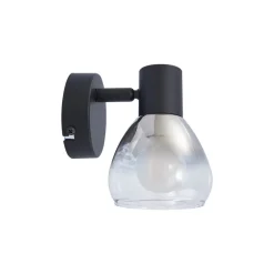 Lindby Væglamper > Pendura væglampe, Ø 9 cm, sort, glas