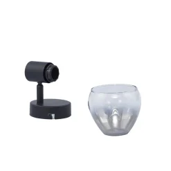 Lindby Væglamper > Pendura væglampe, Ø 9 cm, sort, glas