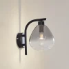 Væglamper ^ Lindby Pendura væglampe, Ø 15 cm, sort, glas