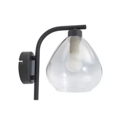 Væglamper ^ Lindby Pendura væglampe, Ø 15 cm, sort, glas