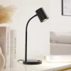 Lindby Arbejdsrum/Kontor|Bordlamper > Radka bordlampe, sort, plast, fleksibel arm