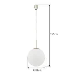 Pendellamper ^ Lindby Rhona pendellampe, opalglaskugle, 30 cm