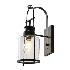 Væglamper|Væglamper ^ Lindby Rozalie væglampe, sort, metal, lygte, 44cm