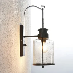 Væglamper|Væglamper ^ Lindby Rozalie væglampe, sort, metal, lygte, 44cm