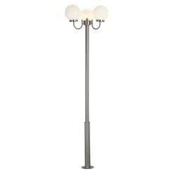 Lindby Lygtepæle > Samuel udendørslampe, 218 cm, 3 lyskilder, kugle, E27, IP44