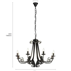 Lindby Lysekroner|Pendellamper > Scaleria lysekrone, 8 lyskilder, brun
