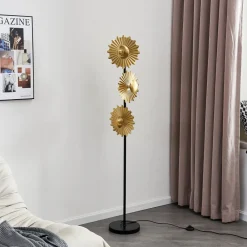 Lindby Gulvlamper|Gulvlamper > Senmia gulvlampe i guld, 3 lyskilder