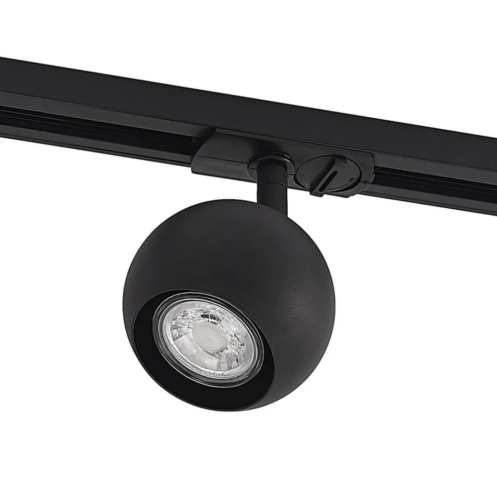 Lindby Arbejdsrum/Kontor|Skinnesystem > skinnespot Linaro, GU10, Ø 9 cm, sort, 1-faset