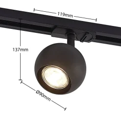 Lindby Arbejdsrum/Kontor|Skinnesystem > skinnespot Linaro, GU10, Ø 9 cm, sort, 1-faset
