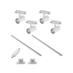 Lindby Gang|Skinnesystem > skinnesystem Linaro, GU10, 4 lyskilder, hvid, Ø 6 cm
