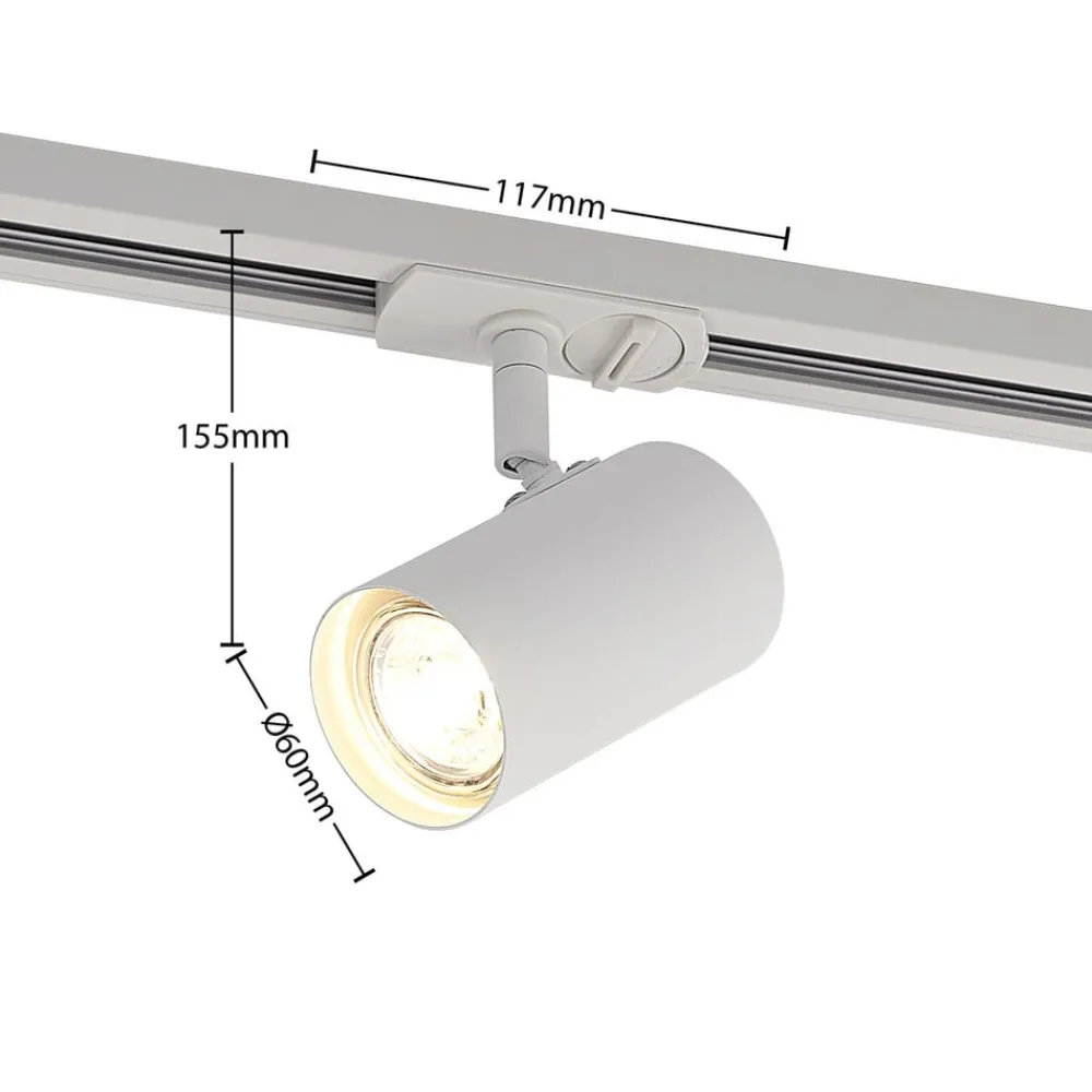 Lindby Gang|Skinnesystem > skinnesystem Linaro, GU10, 4 lyskilder, hvid, Ø 6 cm