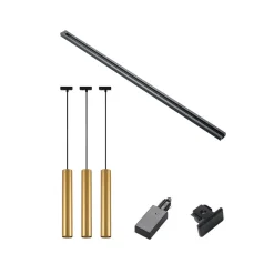 Lindby Skinnesystem > skinnesystem Linaro, GU10, pendel, 3 lyskilder, guld