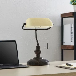 Arbejdsrum/Kontor|Bordlamper ^ Lindby skrivebordslampe Profina, 39 cm, rustbrun, stål