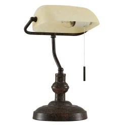 Arbejdsrum/Kontor|Bordlamper ^ Lindby skrivebordslampe Profina, 39 cm, rustbrun, stål