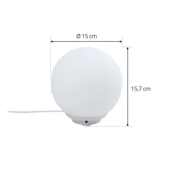 Lindby Bordlamper > Smart LED-bordlampe Cosmia, hvid, glas, Tuya