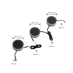 Lindby Udendørs Spot > Smart LED jordspydslys Kyren, CCT, RGB, Tuya, 3 enheder